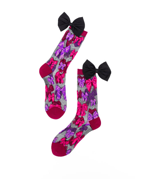 Sock candy elegant bow socks sheer bow socks holiday bow socks for women