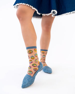 Sock candy evil eye print socks and flats